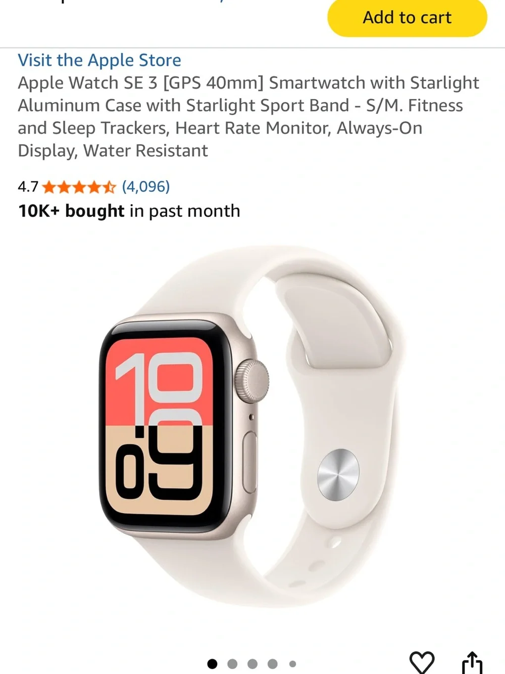 Apple Watch with Cream/Beige Sport Band SE 3 refurbished